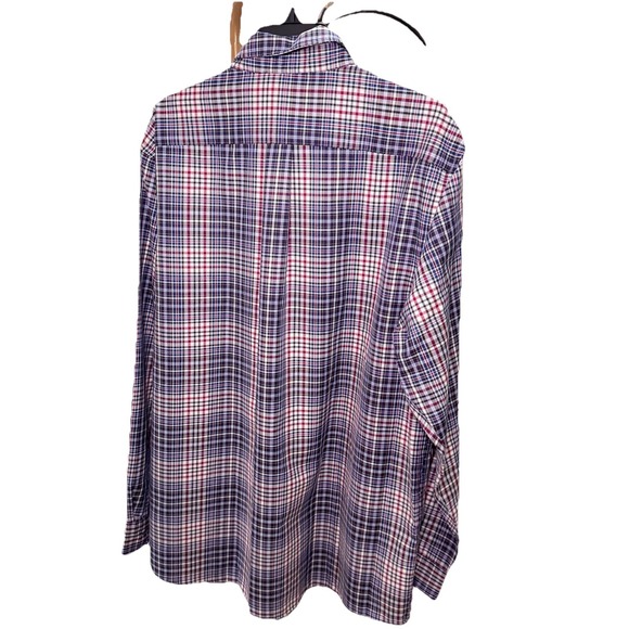 ROUNDTREE & YORKE Men Plaid travelSMART LT LG-Tall Shirt Red Blue  NWT $69 - Picture 2 of 9